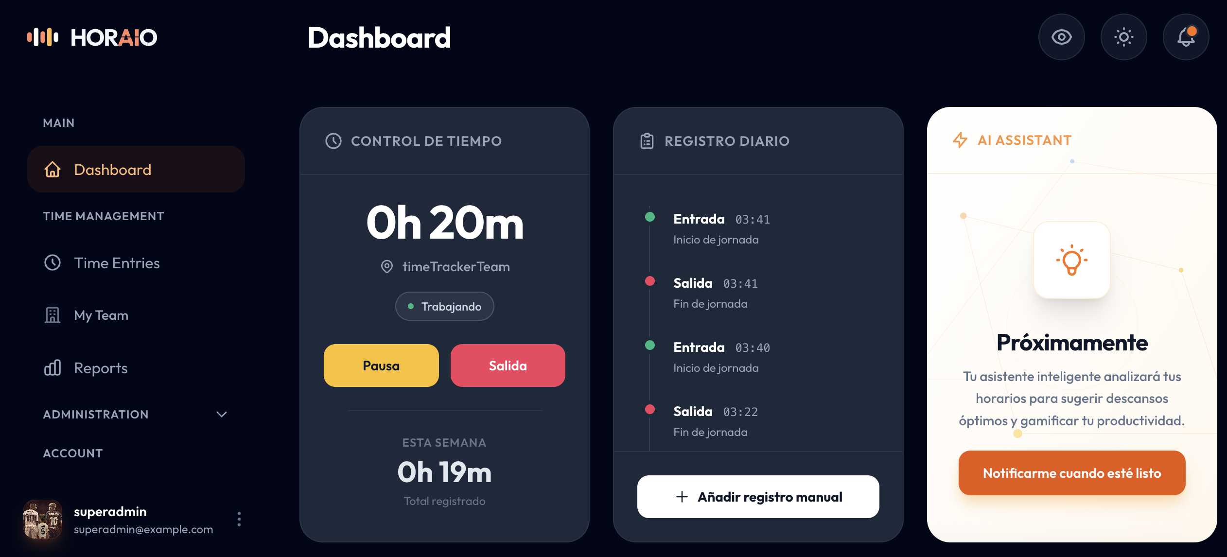 HORAIO Dashboard